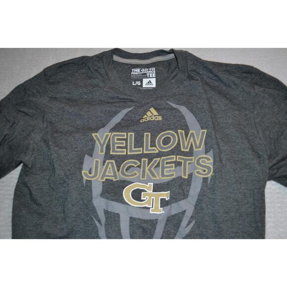 24135 Adidas Gym Shirt Georgia Tech Yellow Jackets Football Gray Size Large Mens - Picture 7 of 7